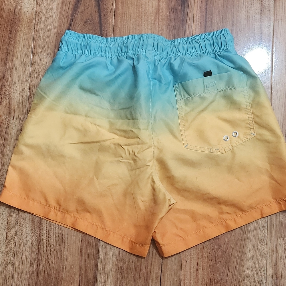 Gradient Blue and Orange Swim Shorts